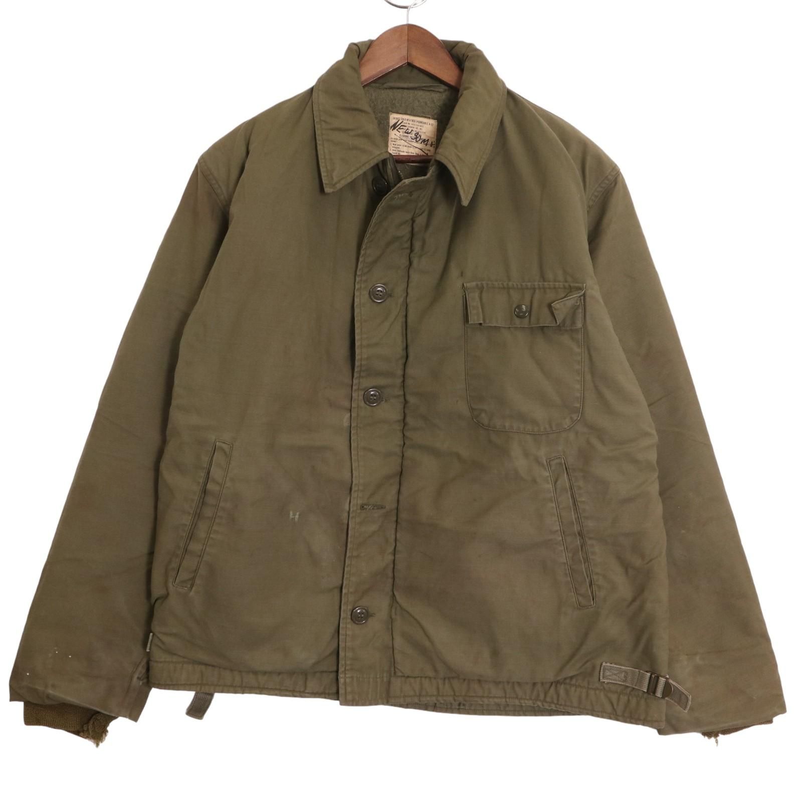 60年代 米軍実物 U.S.NAVY A-2 デッキジャケット ミリタリー オリーブ 