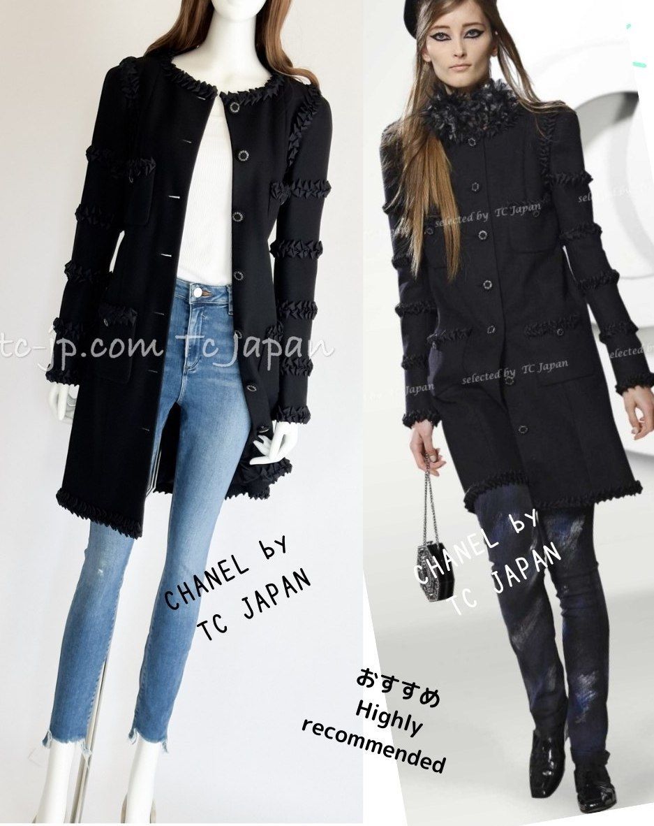 シャネル　カシミアコート CHANEL シャネル コート ブラック・カシミア・ゴールドボタン