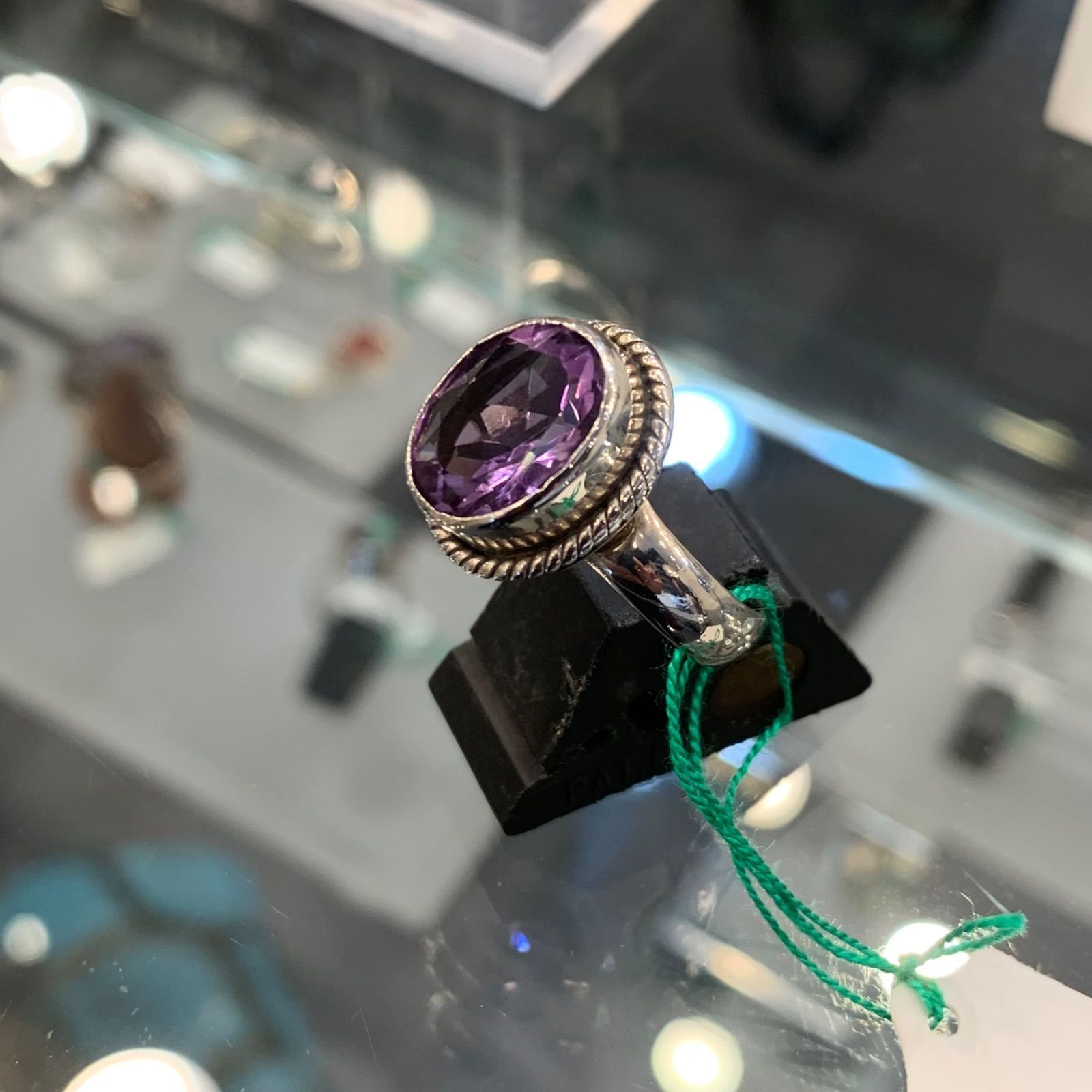 アメジストリング 指輪 13号シルバ-925 silver925 刻印 パープル
