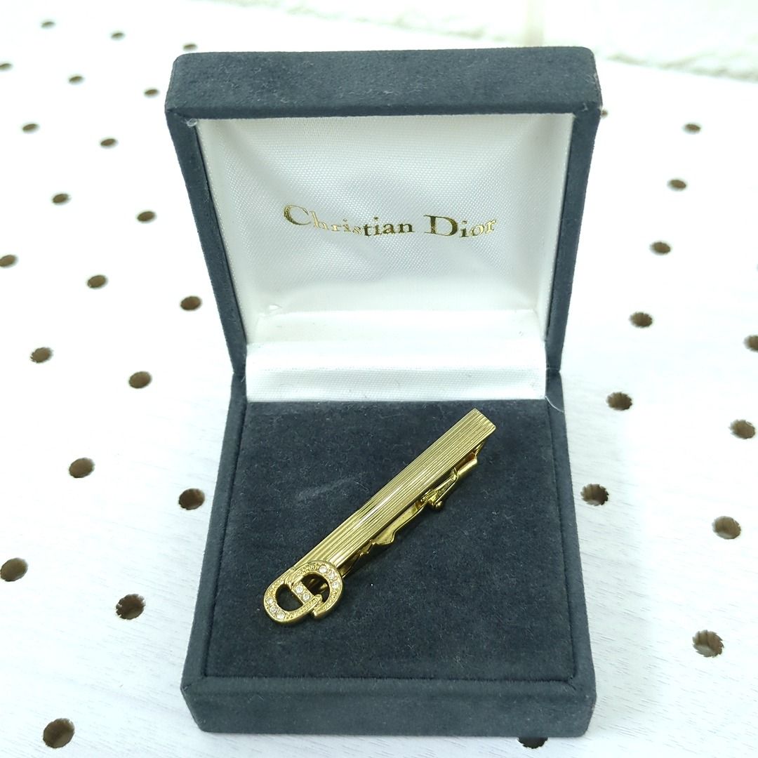 Christian Dior ネクタイピン　CDロゴ ラインストーン クリスチャンディオール CDロゴ クリスタルラインストーン
