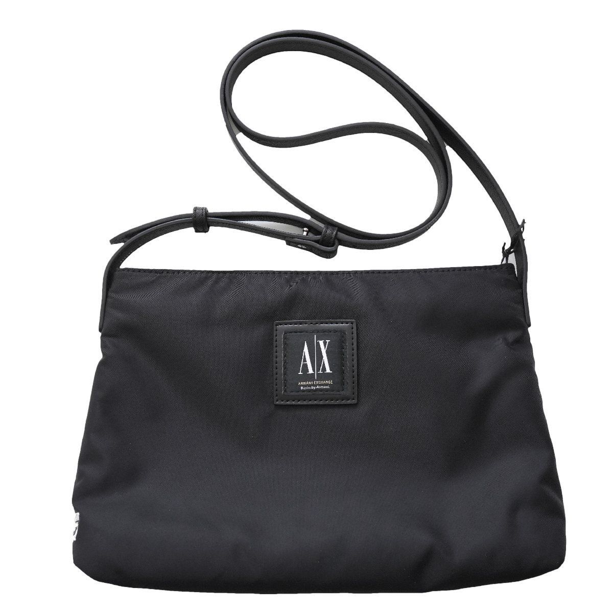 A|X ARMANI EXCHANGE ロゴ ショルダーバッグ 黒 サコッシュ ARMANI EXCHANGE（アルマーニエクスチェンジ）の「【A|X