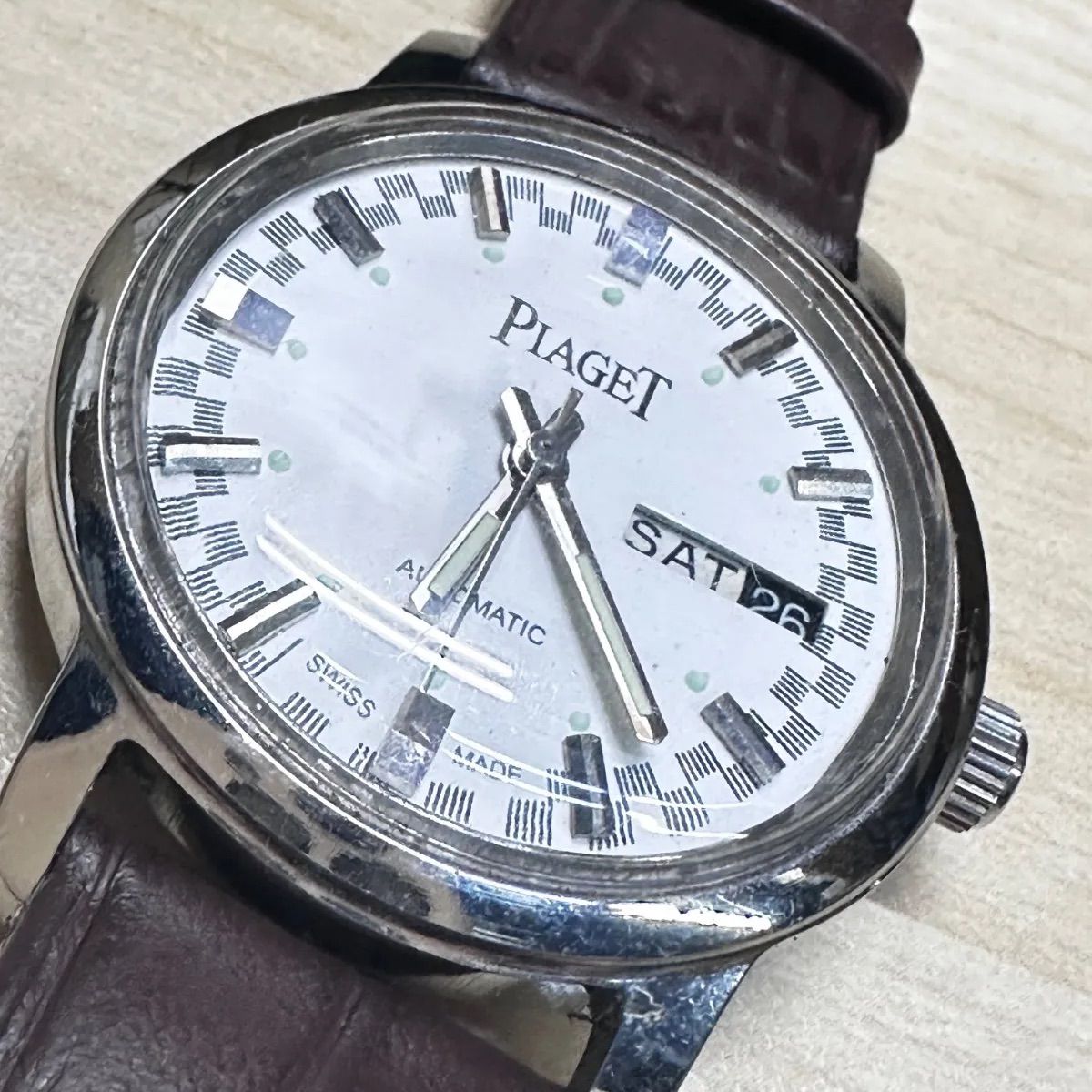 ヴィンテージ ピアジェ白文字盤 自動巻き 17jewels スイス製　再生品 ヴィンテージ ピアジェ PIAGET 白文字盤 自動巻き 25jewels