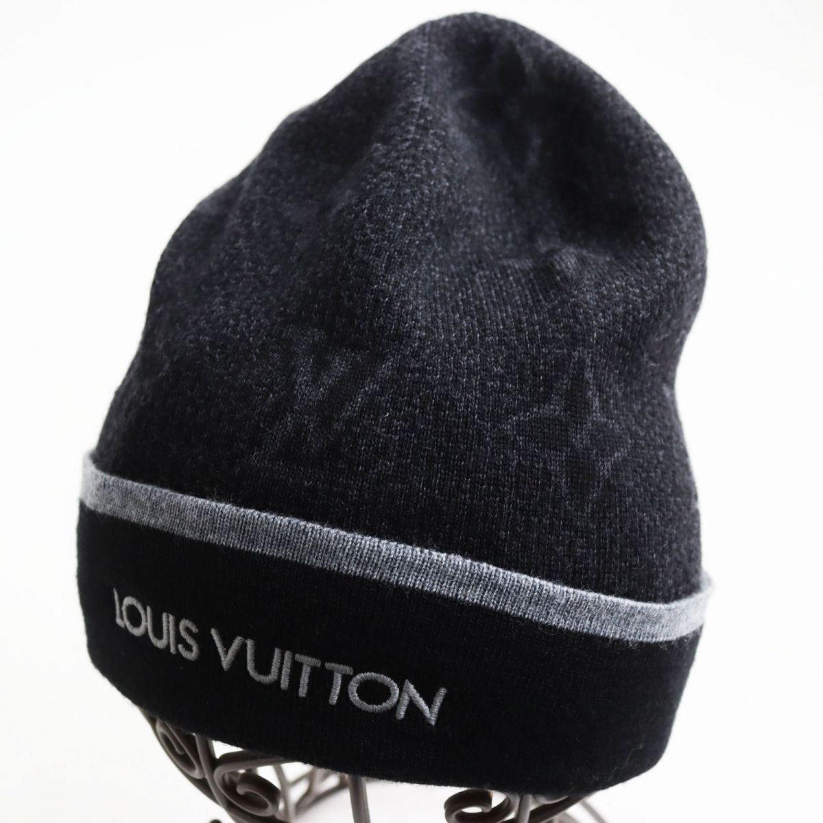 Louis Vuittonウール%ニット帽 ルイヴィトン ブラック