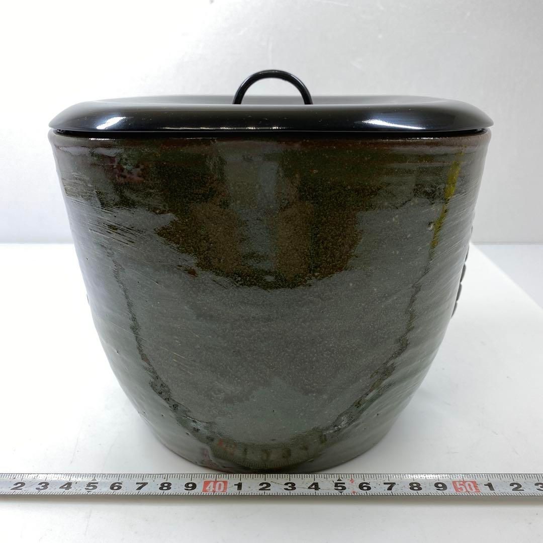 茶3 聞慶窯 陶泉人間国宝千漢鳳作高麗水指 共箱 17㎝ 東里7-0110