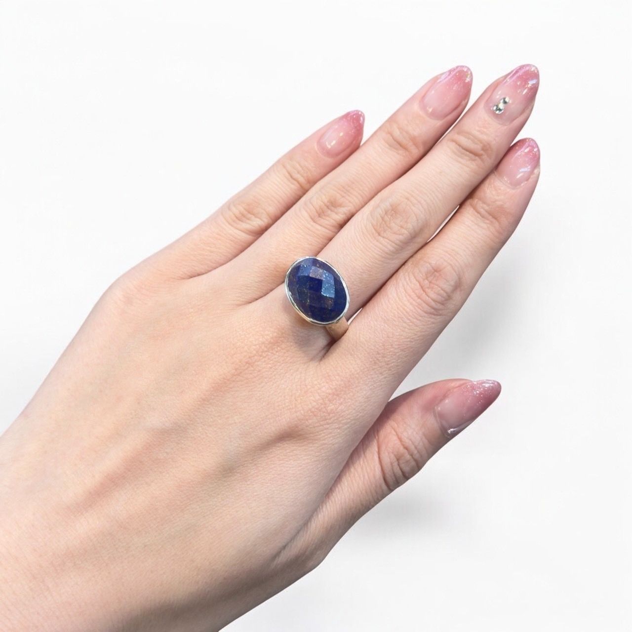 ☆星空☆ラピスラズリ オーバル 10＊8mm シルバーリング(送料