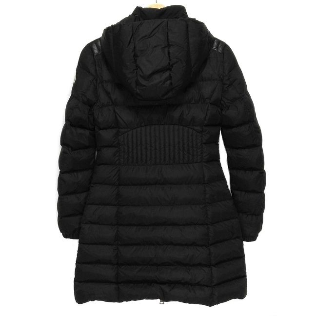 MONCLER(モンクレール) ダウンコート サイズ0 XS レディース OROPHIN(オロフィン) B20934985305 黒  部分レザー/長袖/ジップアップ/冬 - メルカリ