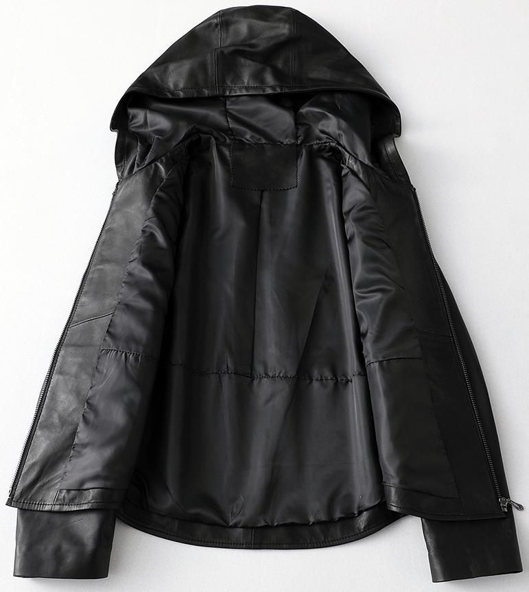 レディース 本革↑超ソフトなラムレザージャケット黒 帽子付ラムレザーコート WWW_SMP1DAWEKUDUS_SCH_ID