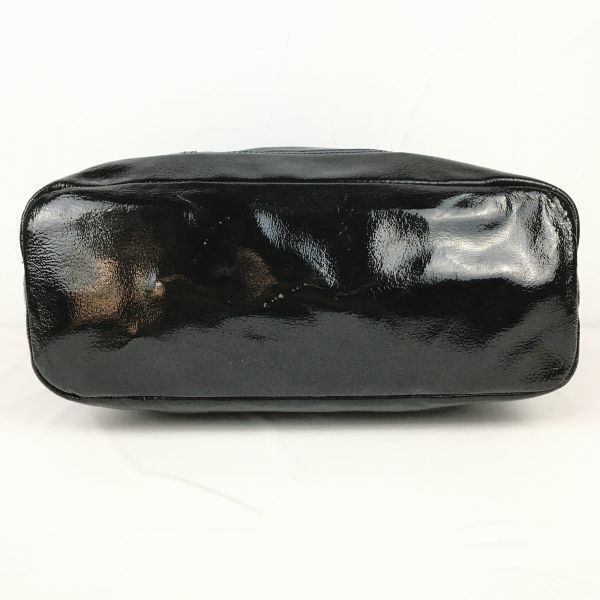LONG CHAMP/ロンシャン トートバッグ〈黒/BLACK〉エナメル加工/bag〕菅 