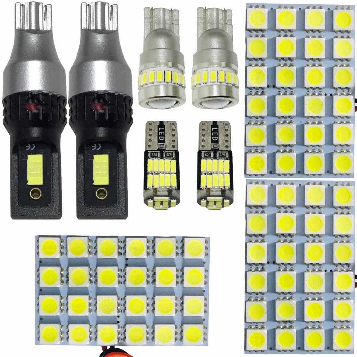 鬼爆 200系 ハイエース 5型 DX スーパーロング T10 LED バックランプ ナンバー灯 車幅灯 ルームランプ 9点セット 基盤＋ウエッジ球 トヨタ 車検対応 パーツ
