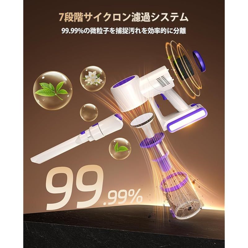 TULLRAS 自立式 コードレス掃除機 軽量 2way スティック掃除機 掃除機 コードレス 自立式 コードレス掃除機 軽量 2way スティック掃除