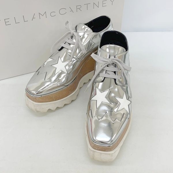 Stella McCartney ステラマッカートニー シューズ スニーカー ELYSE STAR エリス スター 厚底 レディース 36 1|2 シルバー 靴 IL16871