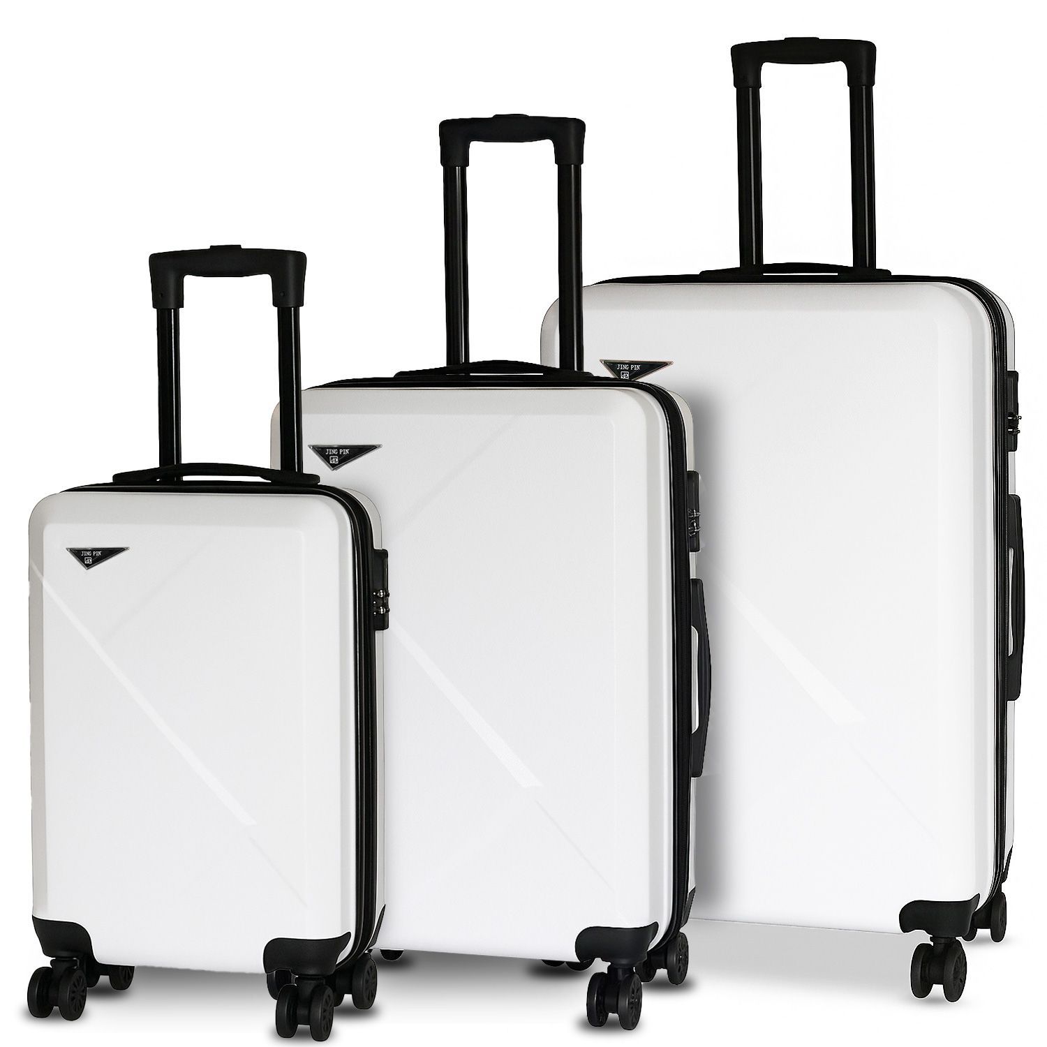 3点セット スーツケース キャリーケース キャリーバッグ 超軽量 S|M|L サイズ 5～7泊 大容量 静音 旅行 ビジネス 出張 修学旅行 旅行 ハードケース Transporter 送料無料 808-3set ホワイト