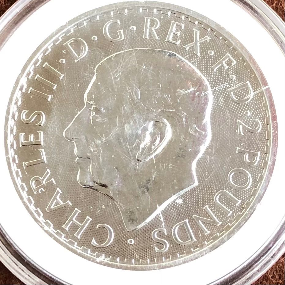 2023年 イギリス　ブリタニア　純銀 1オンス 銀貨 (チャールズ3世)
