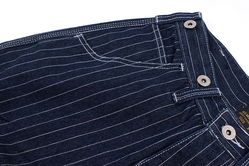 ✅新品　ウォバッシュ　デニム　ワイド　パンツ　ヒッコリー　ストライプ　L ② ✓新品未使用 ウォバッシュ デニム ワイド パンツ ヒッコリー