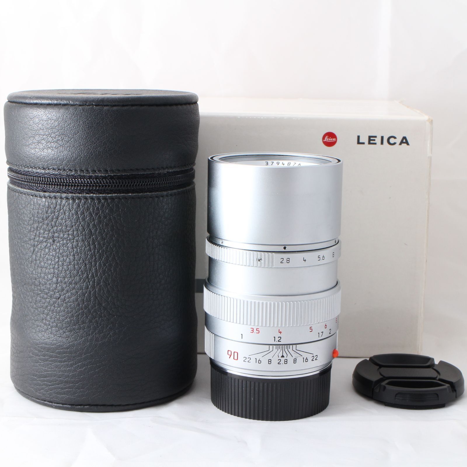Leica Elmarit-M 90mm F2.8 Silver Chrome フード組込 後期 ライカ エルマリート M シルバー 4092
