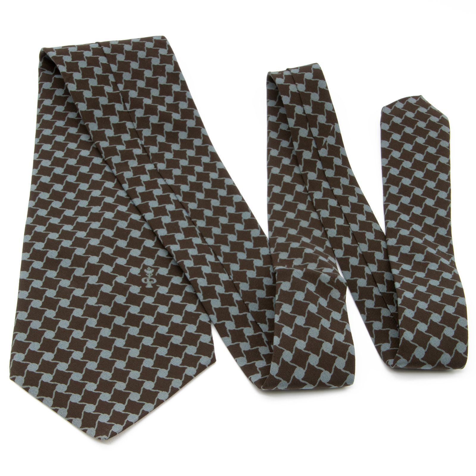 LANVIN ダークグリーン シルク ネクタイ ランバンLANVIN PARIS グラフィックプリントシルクネクタイ 赤他