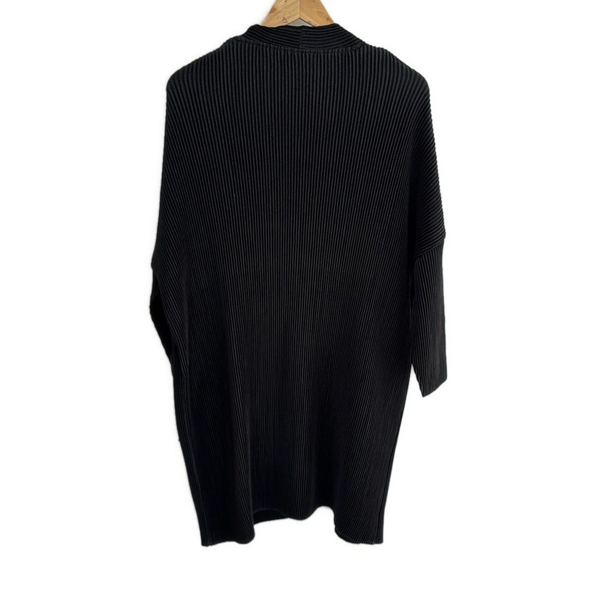 スペッチオ カーディガン サイズ40 M レディース - 黒 七分袖 プリーツ ロング丈