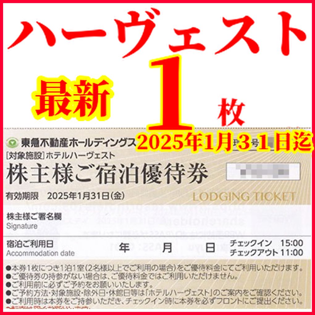 東急不動産株主ご宿泊優待券2枚 公式サイト b東急ハーヴェストクラブ／ホテル