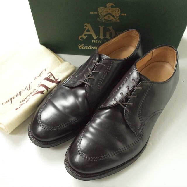 ALDEN オールデン アメリカ製 Cordovan U-Tip Blucher コードバンUチップブルーチャー 5939 US9D(27cm)  Dark Burgundy(#8) 革靴 モックトゥ モディファイドラスト シューズ g9400