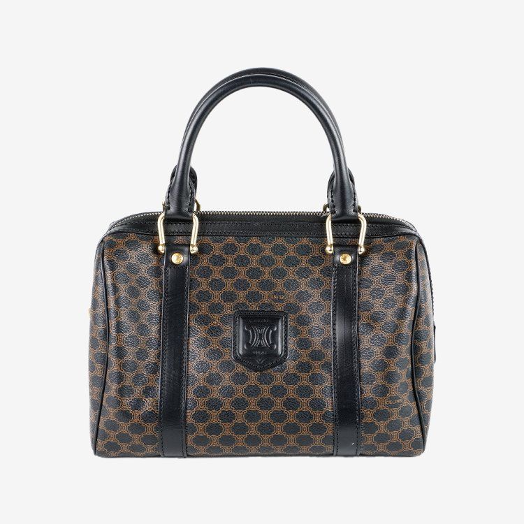 [良品]CELINE ボストンバッグ　オールドセリーヌボストンバッグ 良品CELINE(セリーヌ)ボストンバッグ オールド マカダム柄 旅行