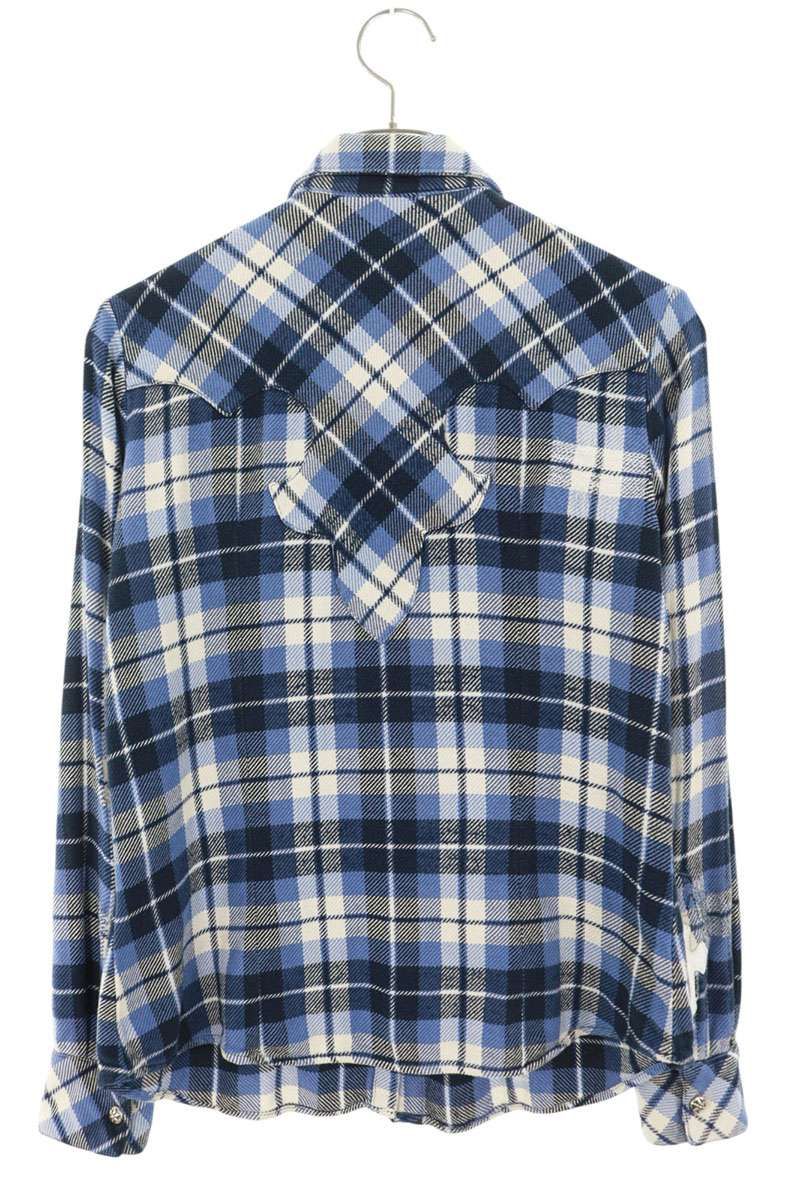 クロムハーツ サイズ:XS クロスパッチ付きクロスボールボタンチェック長袖シャツ 中古 SS07 CHROME HEARTS クロムハーツ（原本無） LOOSEENDS LS CHECK CH