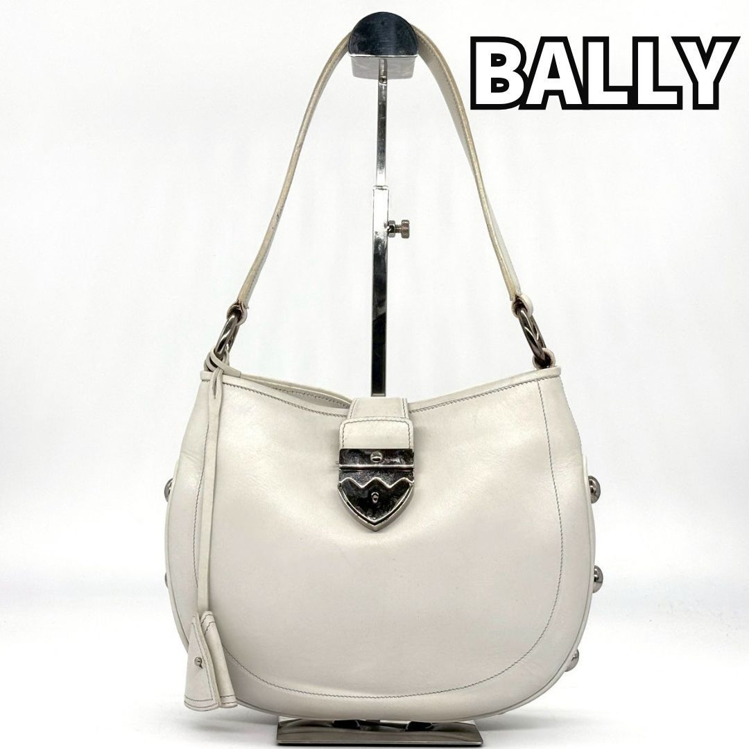 BALLY バリー　レザー ショルダーバッグ ホワイト 端正な白で格上げ】 BALLY バリー ショルダーバッグ ワン