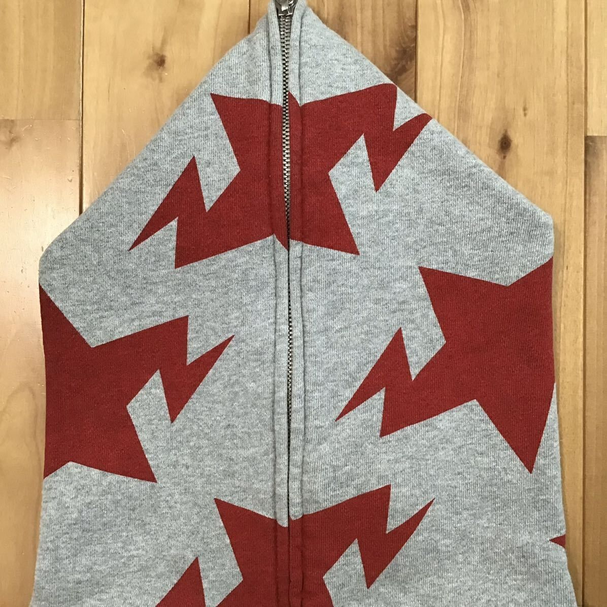 BAPE スター パーカー Lサイズ グレー × レッド a bathing ape BAPE