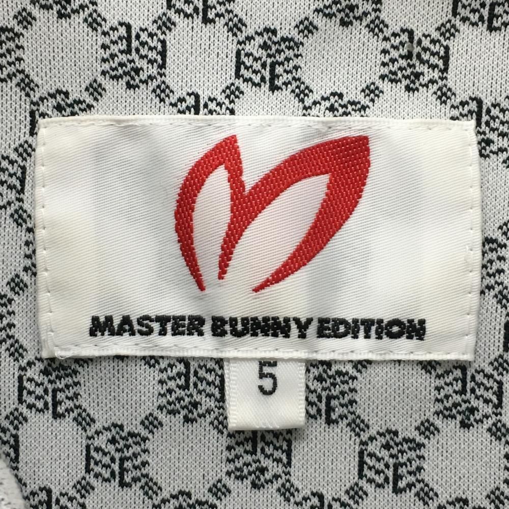 超美品】マスターバニー 半袖ポロシャツ 白×黒 総柄 メンズ 5(L