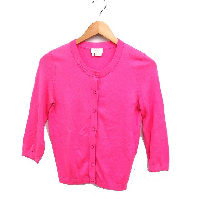 ケイトスペード KATE SPADE 国内正規品 シルク カーディガン 丸首 7分  