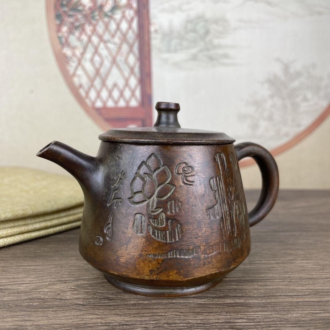 銅製 茶壺 茶器 茶道具 茶寵 美術品 香道具 装飾品 工芸品