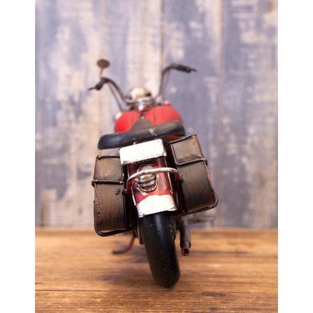 レトロ調 ビンテージカー レッドバイク 置物 オブジェ インテリア