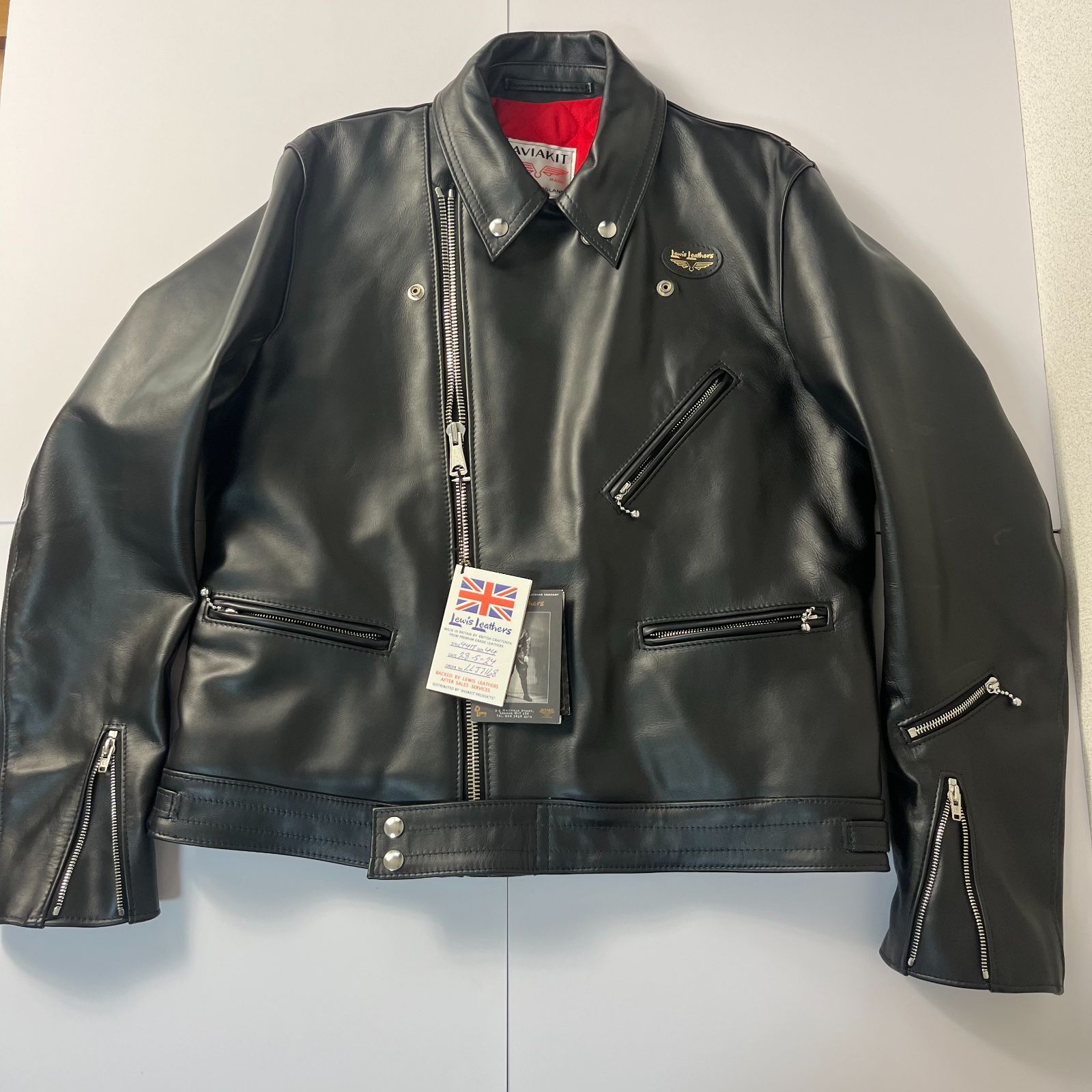 Cole Haan ブラックレザージャケット（ダブルライダーススタイル