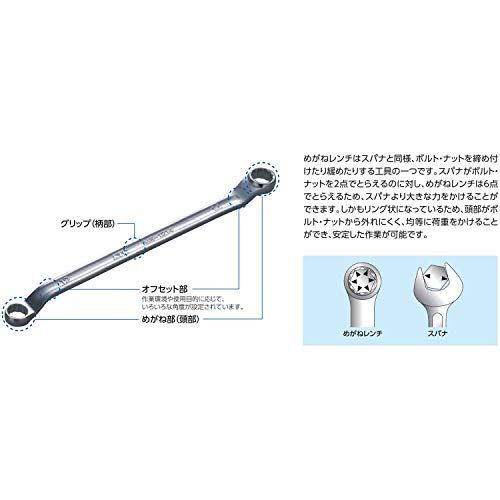 6本組 京都機械工具(KTC) 45度ロングめがねレンチ セット 6本組 M2506