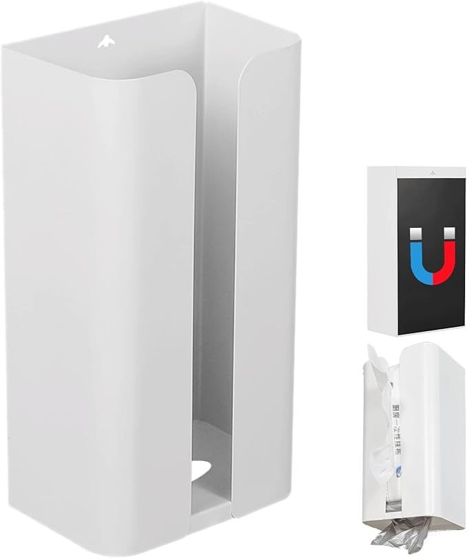 【在庫処分】ティッシュケース マグネット ティッシュボックス 磁石 ペーパーホルダー おしゃれ 壁掛け 片手で切れる ティッシュ収納 キッチン 浴室 お風呂 洗面台 (ホワイト)