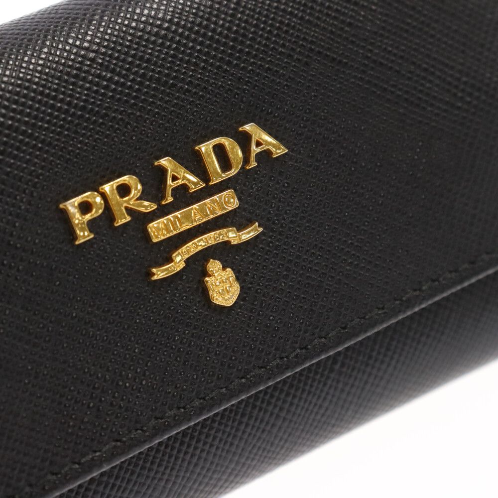 PRADA (プラダ) サフィアーノレザー6連キーケース ブラック