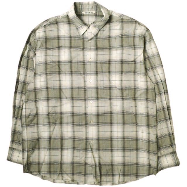 AURALEE オーラリー 23AW 日本製 Super Light Wool Check Shirt 