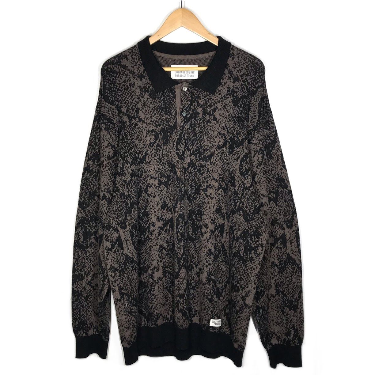 倉吉店 WACKOMARIA | ワコマリア ポロシャツ PYTHON KINT POLO SHIRT ニット 長袖ポロシャツ 22FW-WMK-KN20 サイズ XL 104
