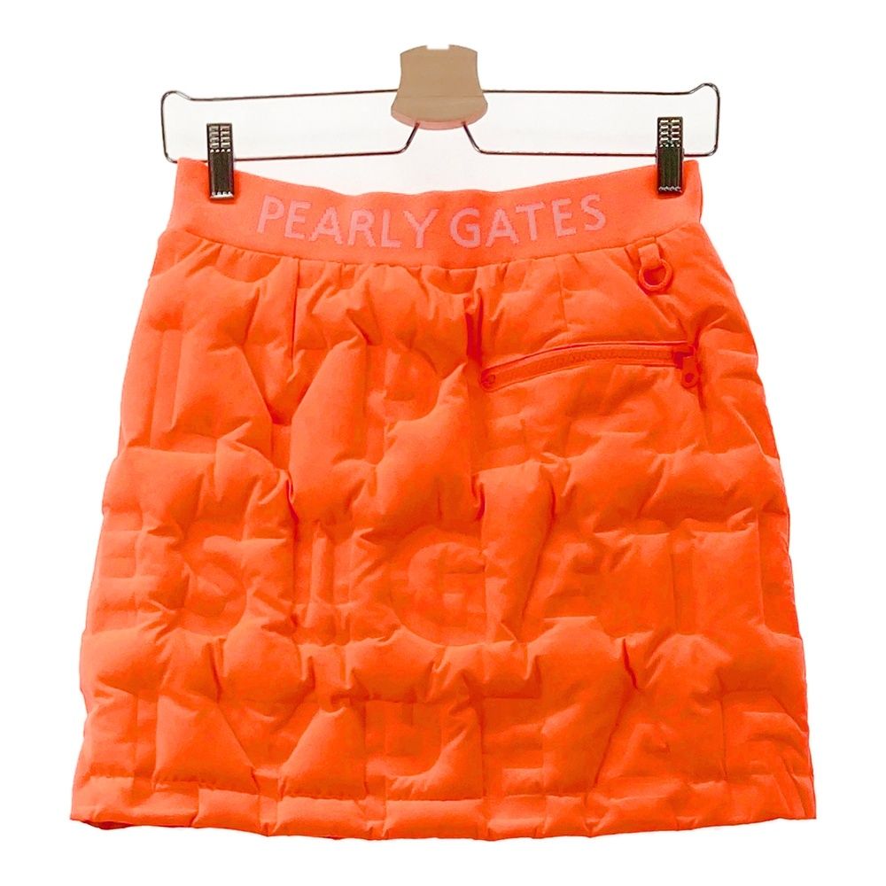 サイズ 0 PEARLY GATES パーリーゲイツ ダウンスカート ロゴ柄 オレンジ系 240101525454 ゴルフウェア レディース ストスト