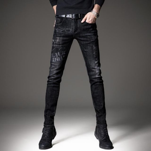 種類17：33/B：ブルーBフリース メンズ ファッション 服  オシャレ シンプル 大 かっこいい 大きいサイズ ストリート 紳士服  ハイエンド ブラック ジーンズ 文字 プリント スリム パンツ