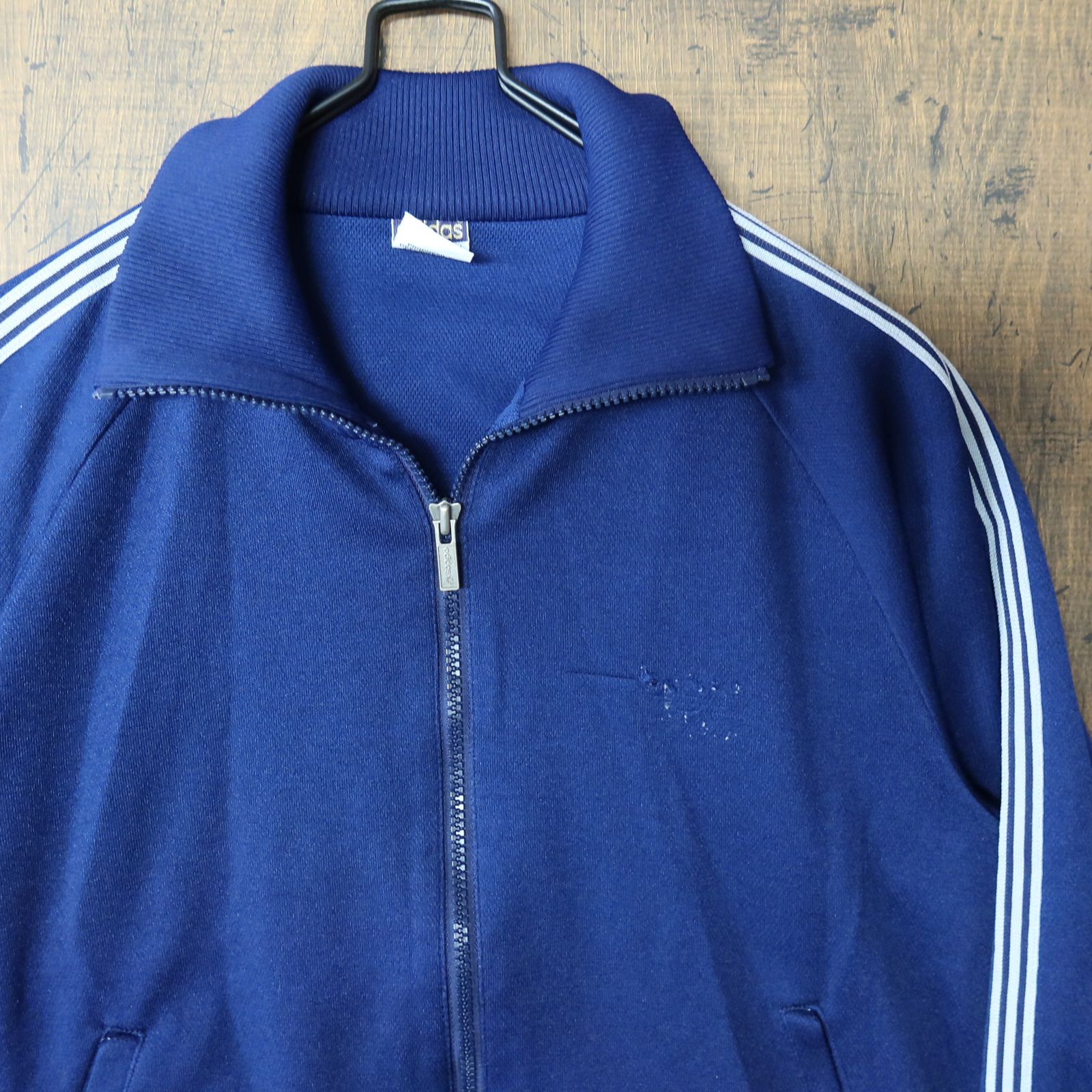 80s Vintage US古着☆adidas アディダス トラックジャケット 西ドイツ デサント ネイビー 80's 80年代