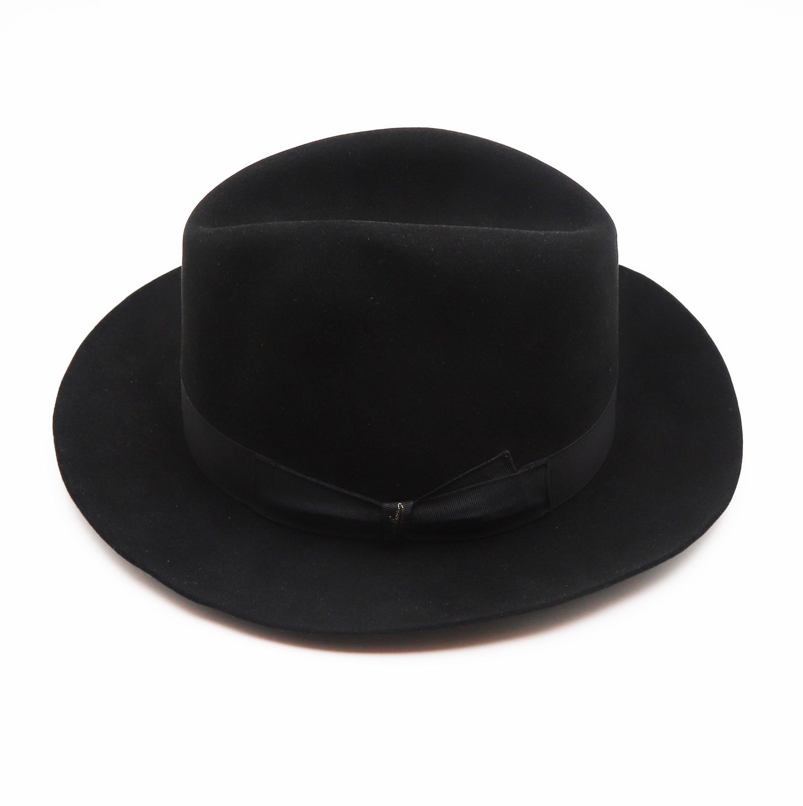 ボルサリーノ 中折れハット ブラック ラビットファー Fur Felt