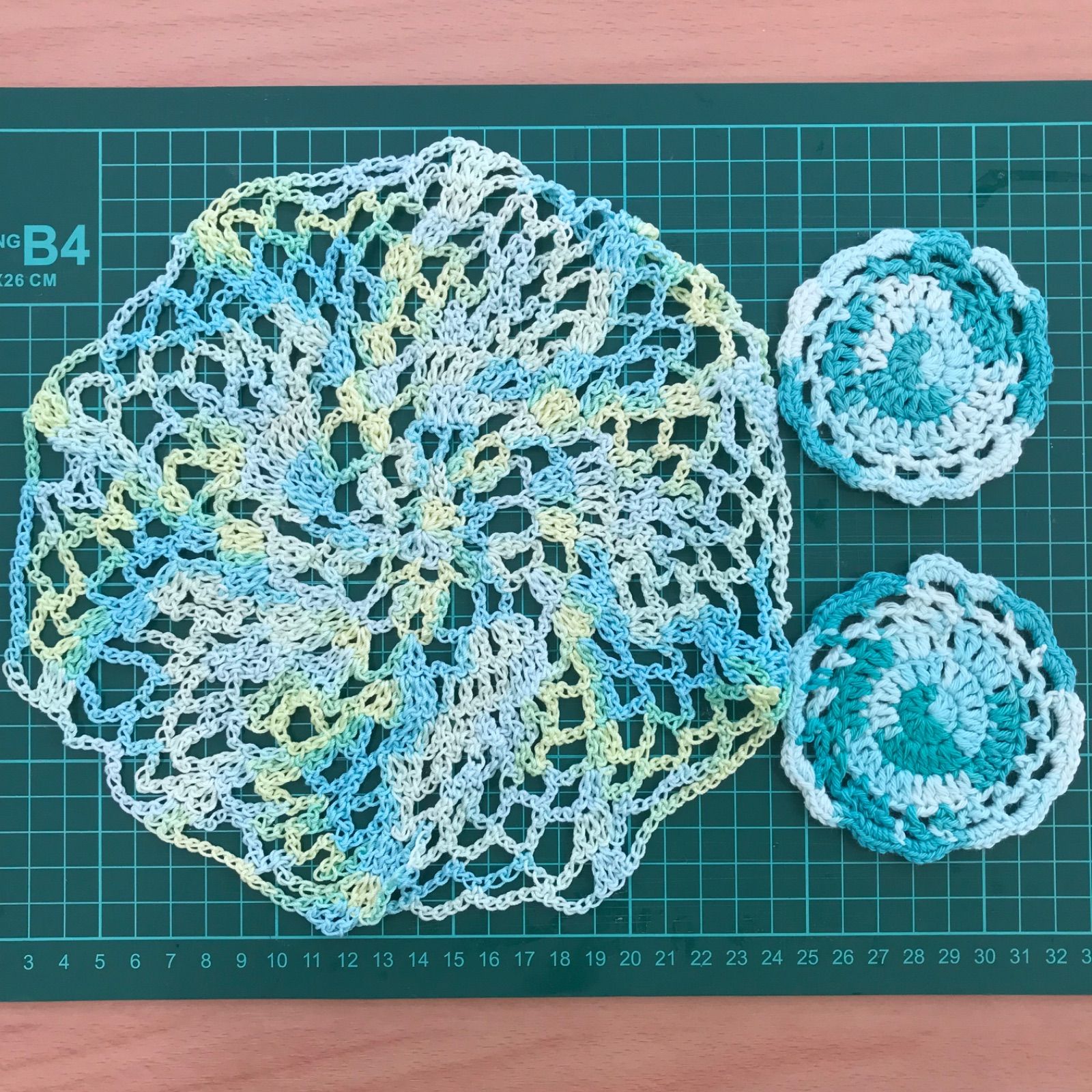 レース編み コースター (PAPER 2枚セット