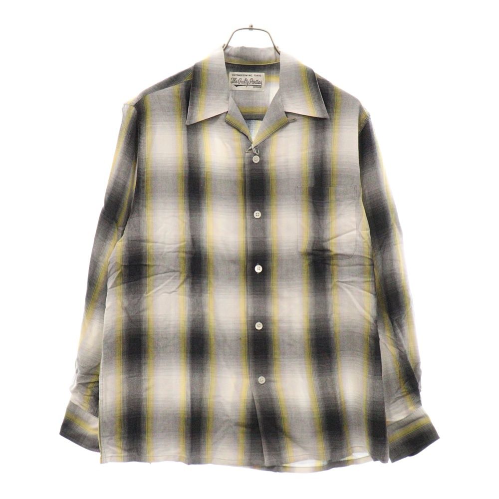 WACKO MARIA (ワコマリア) 22AW OMBRAY CHECK OPEN COLLAR SHIRTS L/S オンブレチェック  オープンカラー 長袖レーヨンシャツ ブラック/イエロー 22FW-WMS-OC02 - メルカリ