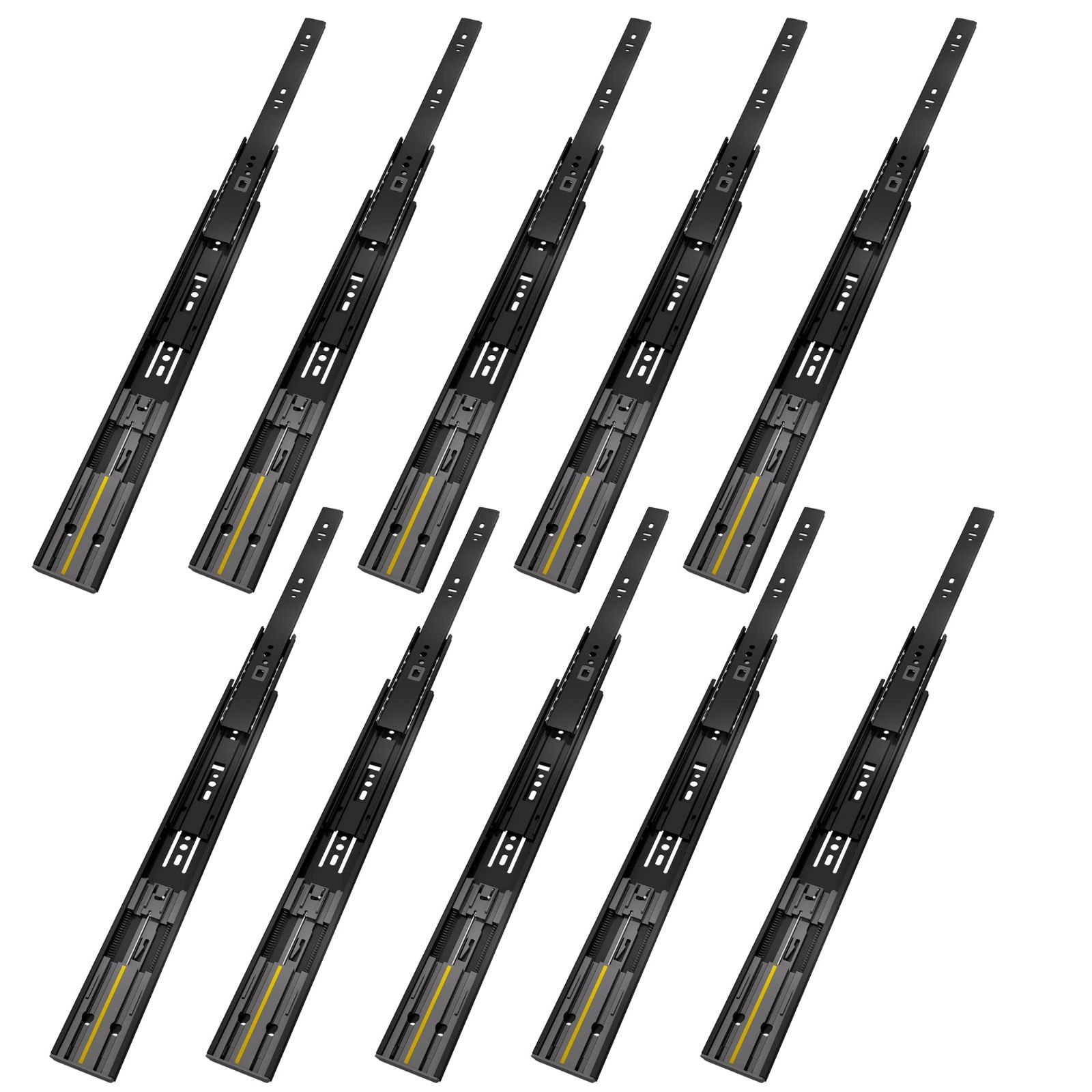 550mm_左右5セット VADANIA ソフクローズ ボールベアスライドレール 550mm 3段引 完全な拡張ボール伸縮式 引き出しスライドレール 左右5セット