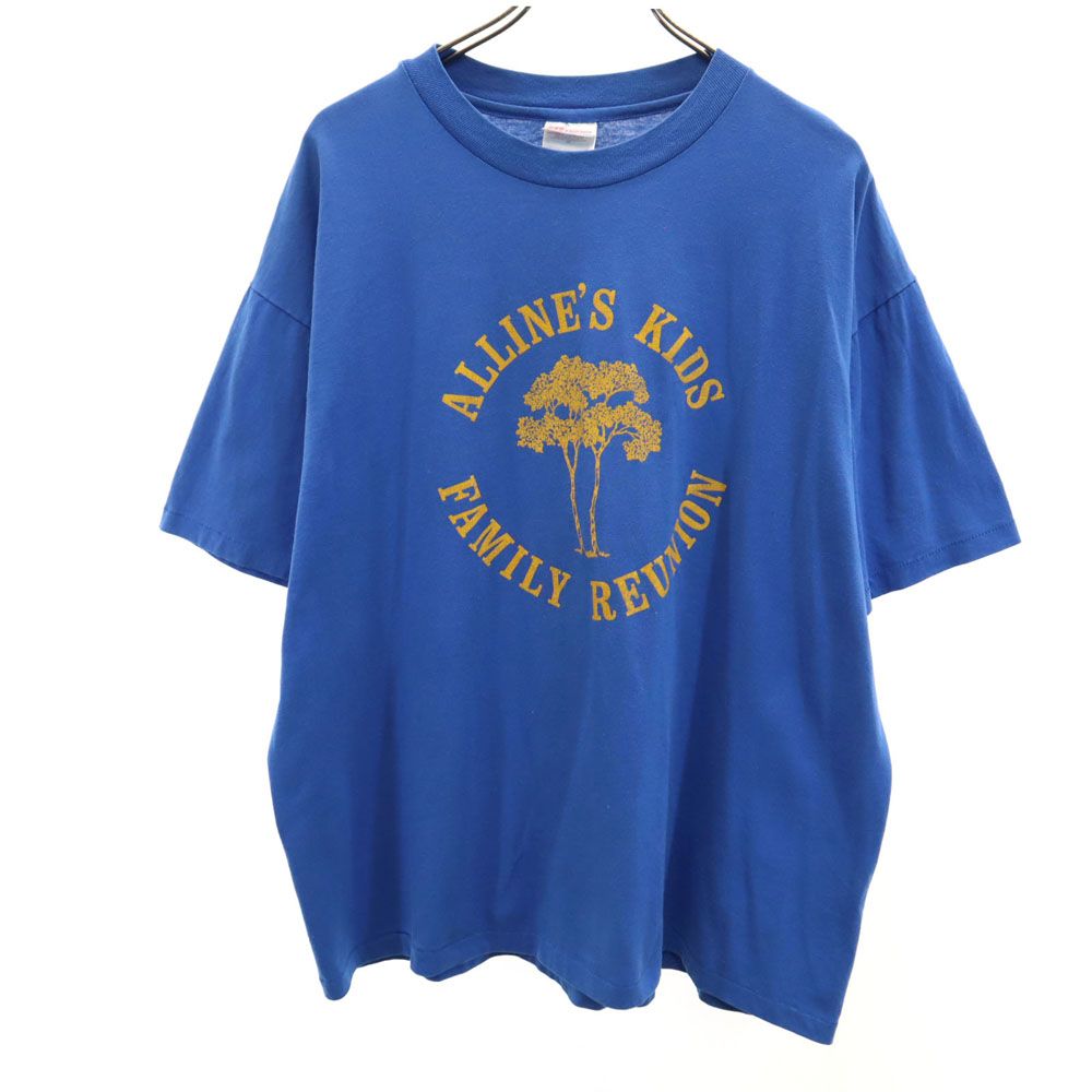ヘインズ 90s USA製 オールド シングルステッチ 半袖 Tシャツ XL ブルー Hanes メンズ