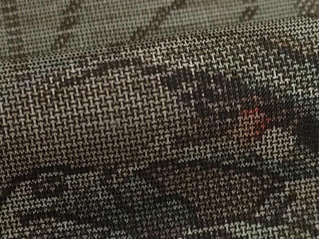 平和屋着物○本場大島紬 カタス9マルキ 草花丸文 正絹 逸品 AAAY7348ck  