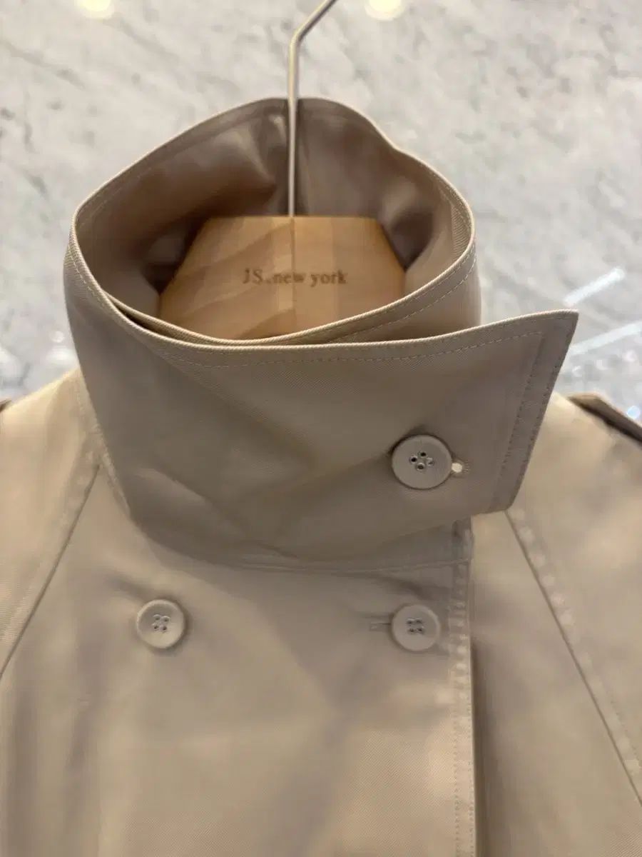 js ニューヨークスタイル 2025 f w ハイネック ダブル 裾 シャーリング トレンチ ショートジャケット