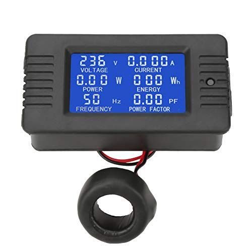 AC電圧計電流計 6 in1 100Aデジタルメーター 100A電圧電流力率周波数電力エネルギー時計温度モニター ACデジタルディスプレイマルチメーターPEACEFAIR PZEM-022 デジタルカラーLCD電圧電力検出器 データを読み取るパネル AC80-