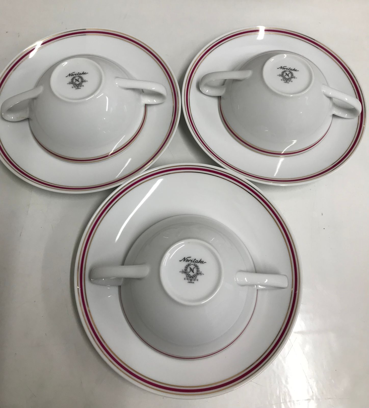 Noritake ノリタケ スープカップ ＆ ソーサー 3客セット レトロ