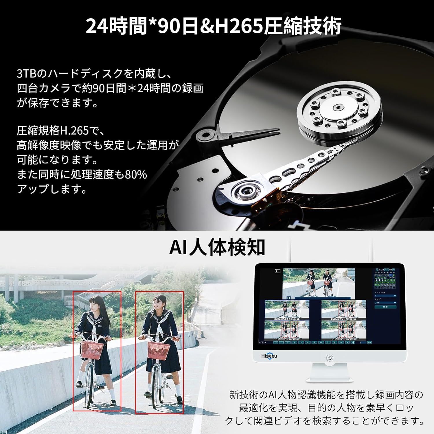 15インチIPS液晶モニタ一体型NVR